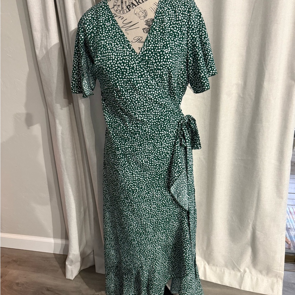 Cupshe Green Polka Dot Midi Dress